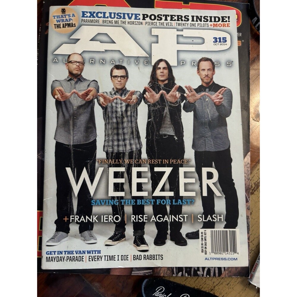 Alternative Press Issue 315 October 2014 Weezer Cover Frank Iero Rise Against